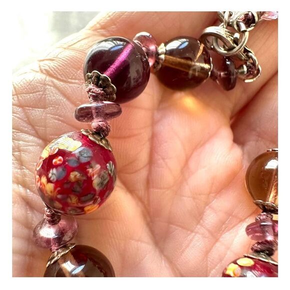 Elizabeth Erica brown and purple beaded bracelet - Picture 9 of 10